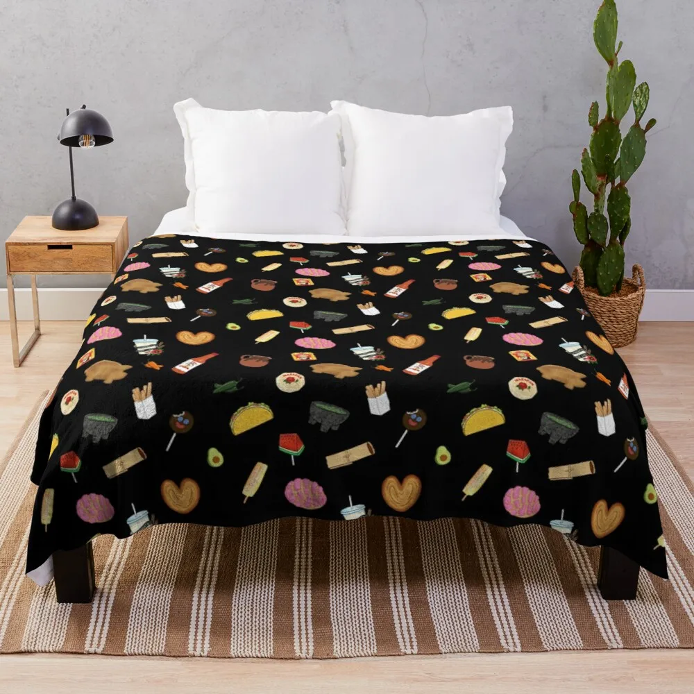 

Antojitos - Black Throw Blanket brand blankets