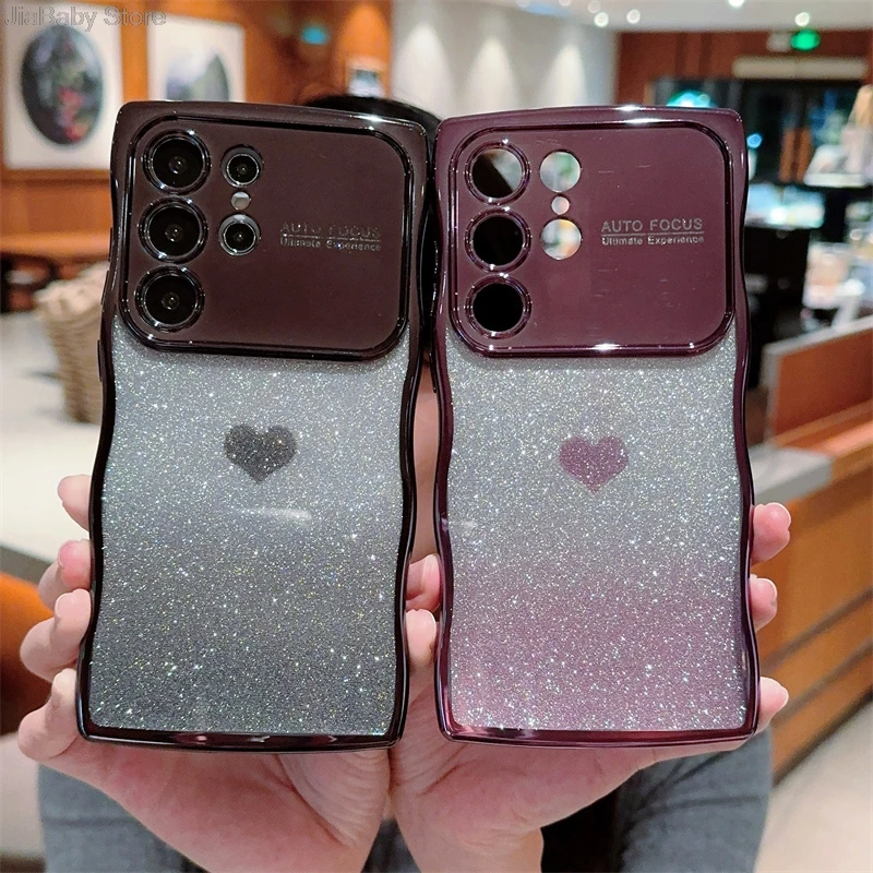 Роскошный мягкий блестящий чехол с полным покрытием для Samsung S22 S23 S24 Ultra FE Plus