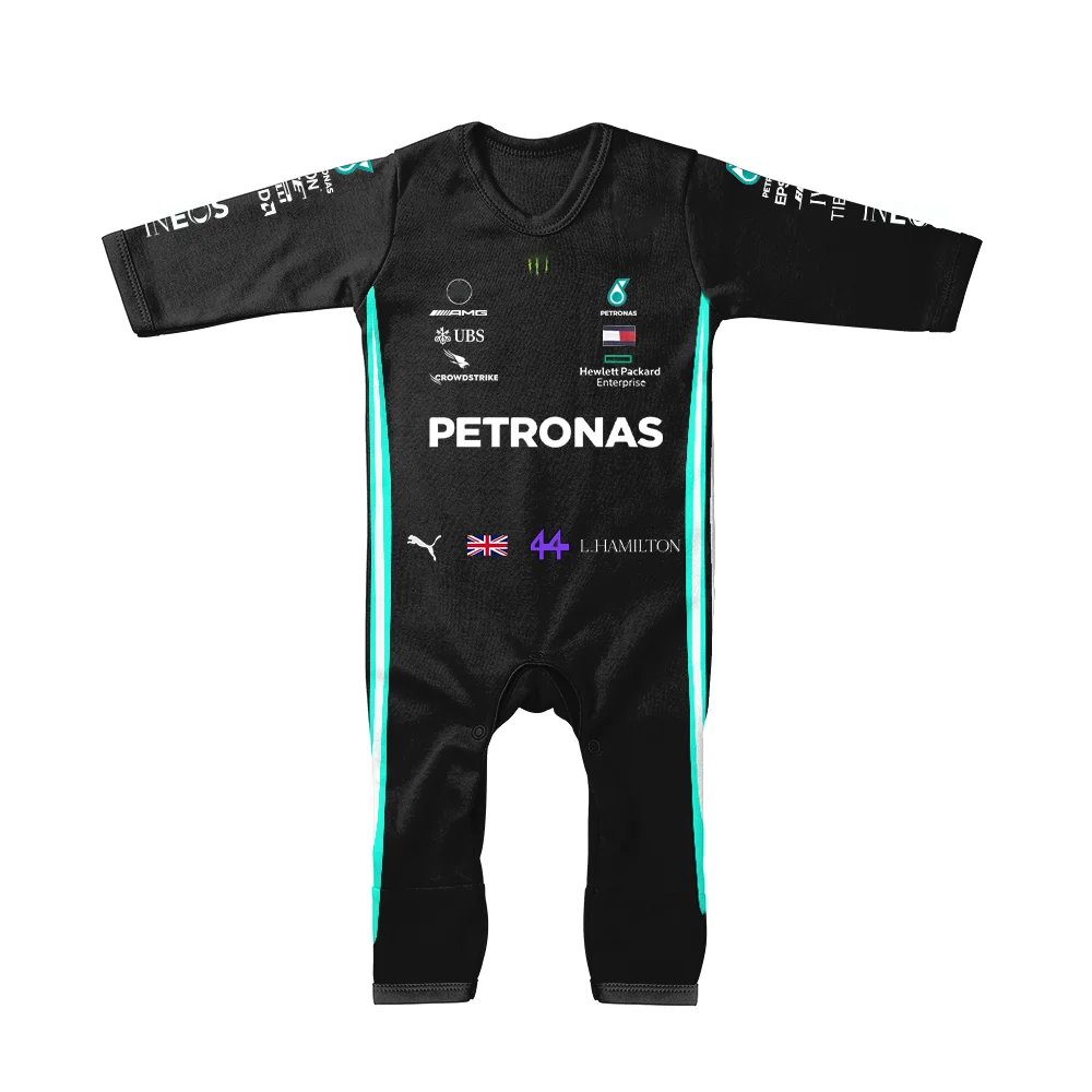 New F1 Summer Short-Sleeved Crawling Suit Baby Outdoor Indoor W13 Racing Extreme Sports Competition Enthusiasts Jumpsuit