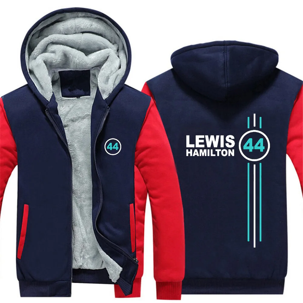 

Lewis Hamilton digital 44 Men‘s New Clothing Casual Fleece Warmer Hoodies Winter Outwear Thicken Jackets Slim Fit Zipper Hooded