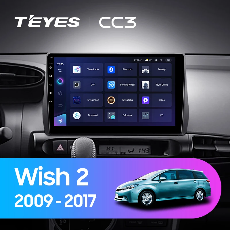 TEYES Тиайс CC3 2K Штатная магнитола For Тойота Виш XE20 Toyota Wish 2 II 2009 - 2017 до 8-ЯДЕР 6 + 128ГБ 27EQ
