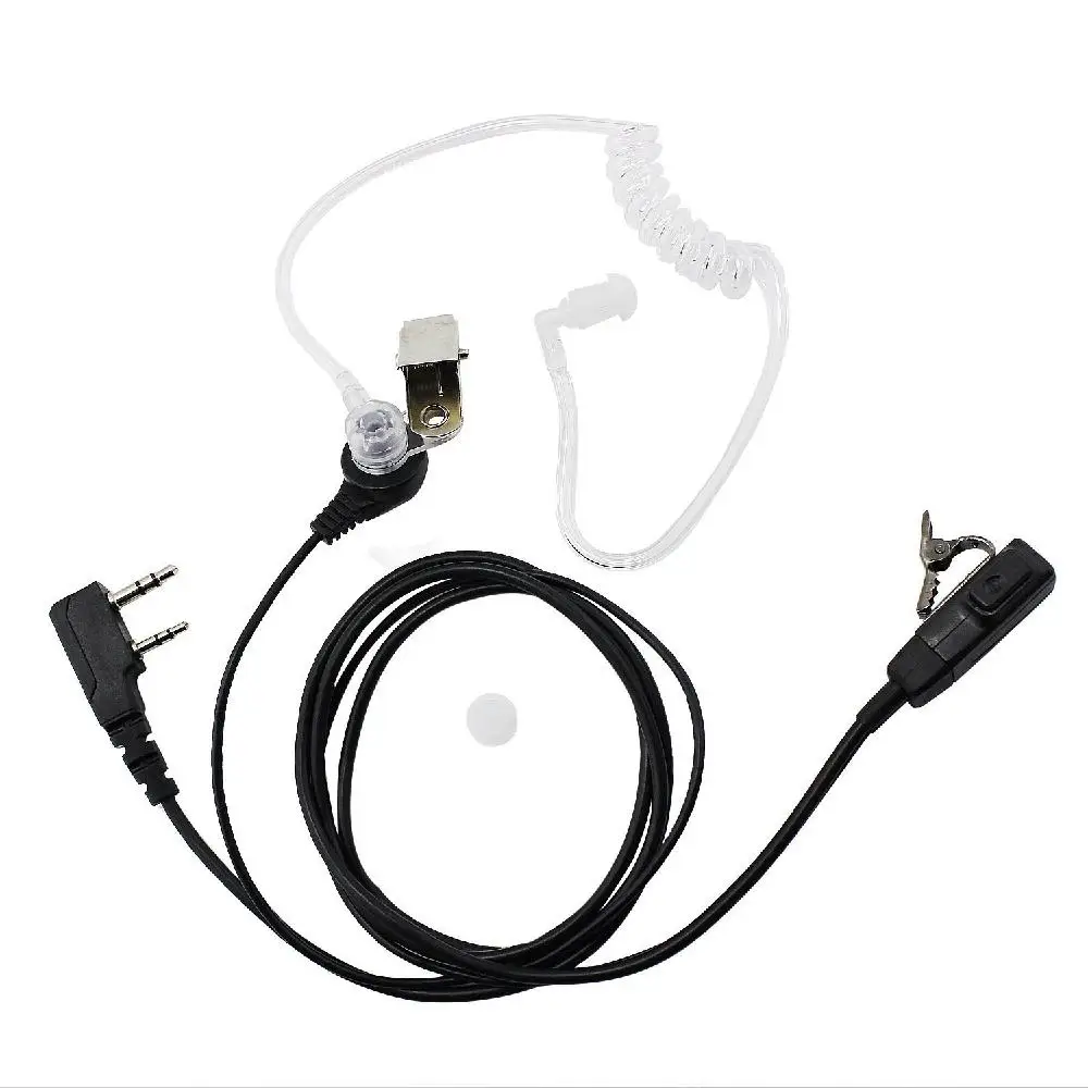 

2 Pin PTT MIC Walkie talkie Headset Covert Acoustic Tube In-ear Earpiece For Kenwood Baofeng UV-5R BF-888S CB Radio Accessories