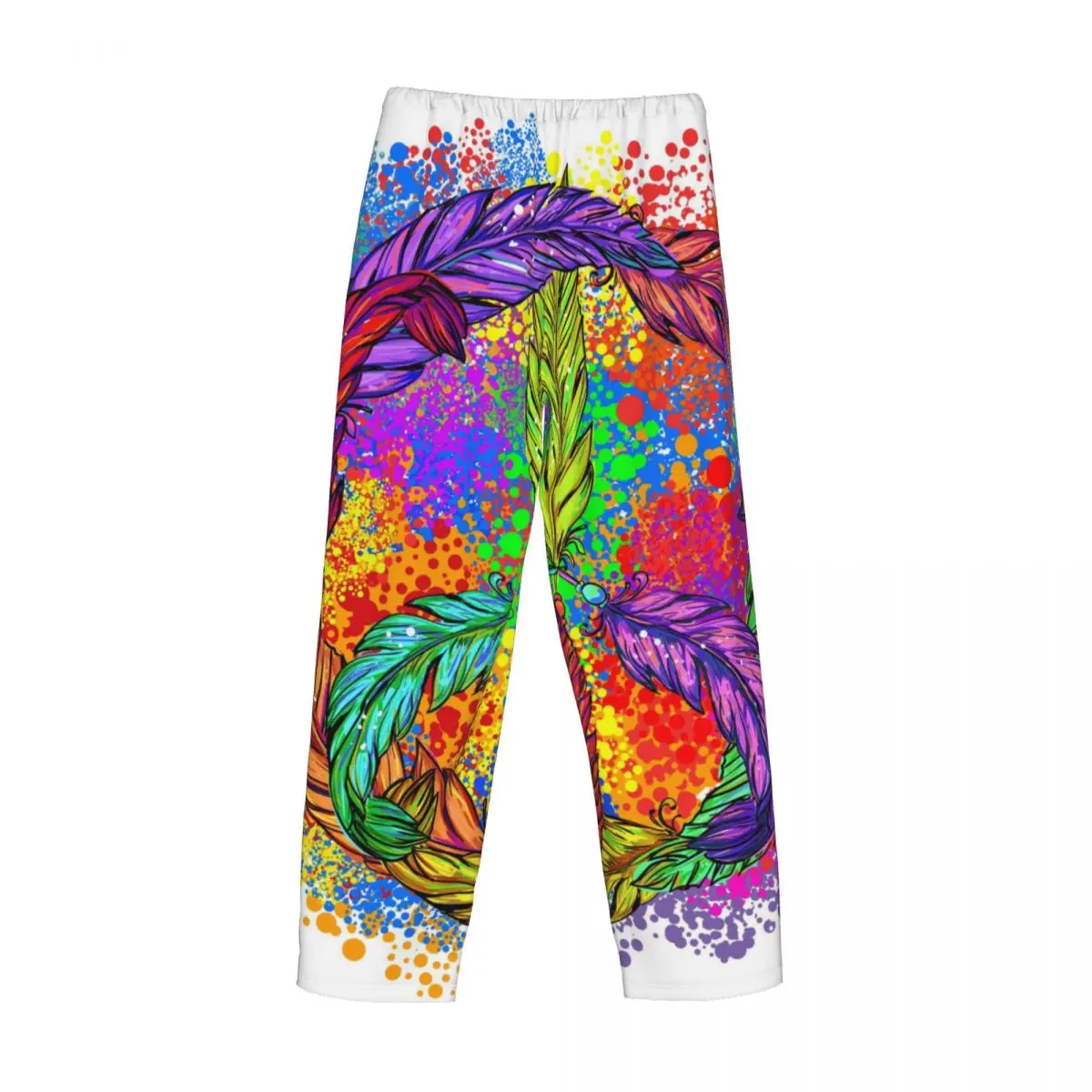 Хиппи перья Бохо мир и любовь Мужская Повседневная Пижама штаны для сна гостиная