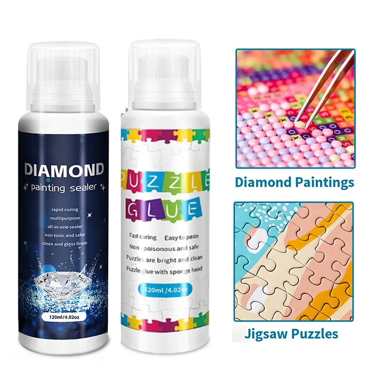 

240ml/120ml/60ml Diamond Painting Glue Sealer Diamond Art Permanent Hold & Shine Effect Sealer Diamond Painting Puzzles Jigsaw