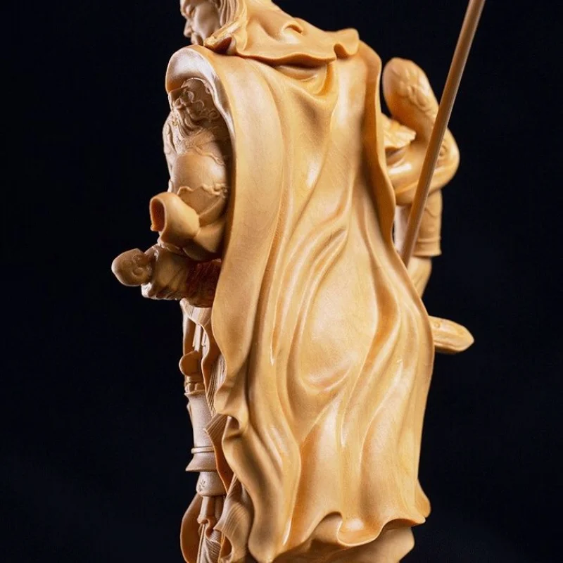 Резная статуя Гуань Гонг в китайском стиле и антикварная фигурка украшение для