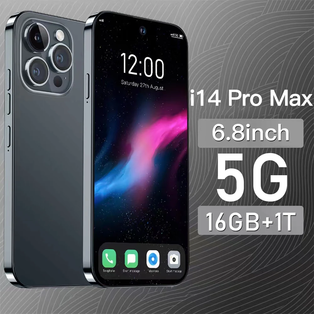 

2023 Original Smartphone I14 Pro Max Ultra HD Screen 4G 5G Dual SIM Phone Cell Phone 6.8 Inch 48+108MP 7800mAh Celulares