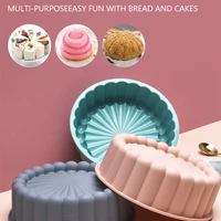 1pc round cake mold silicone non stick cake cookie desserts foods pan microwaveable heating baking molds kitchen accessories