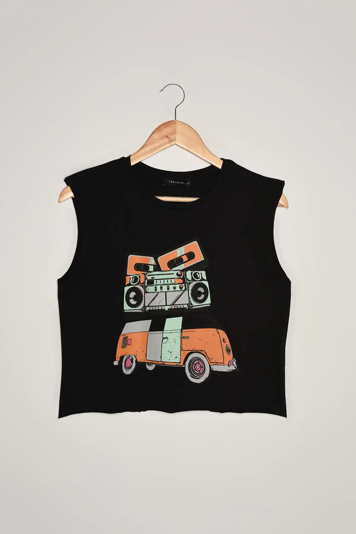

Trendyol Printed Crop Knitted T-Shirt TWOSS21TS3621