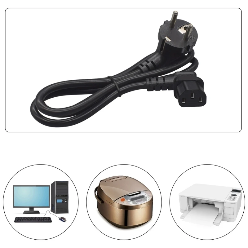 J6PA ПВХ-изоляция EU4 8 мм с кабелем адаптера питания IEC320C13 длина правого изгиба 1 м