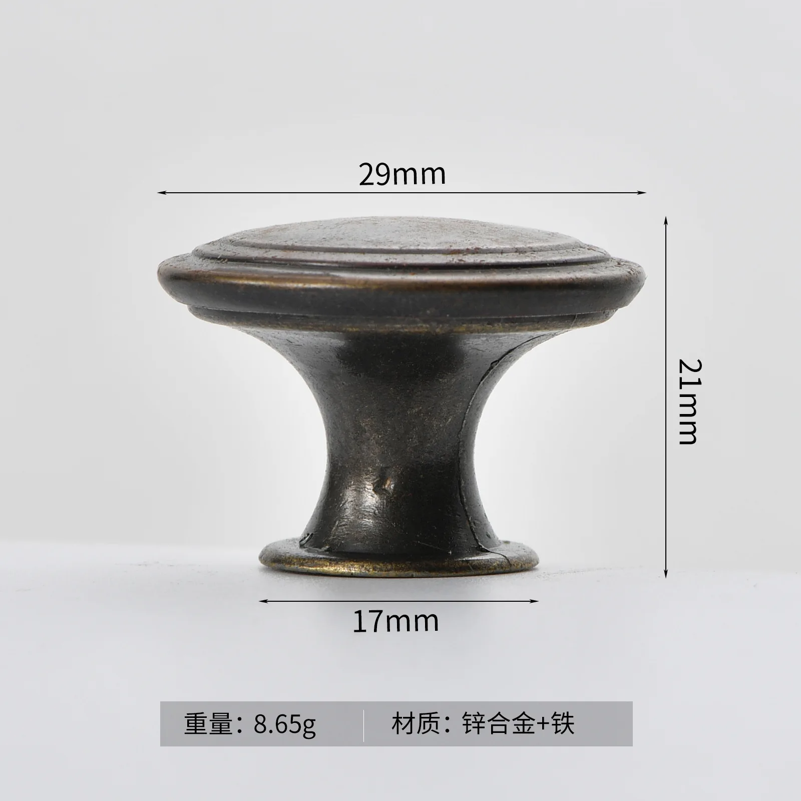 

Бронзовая черная ручка для шкафа