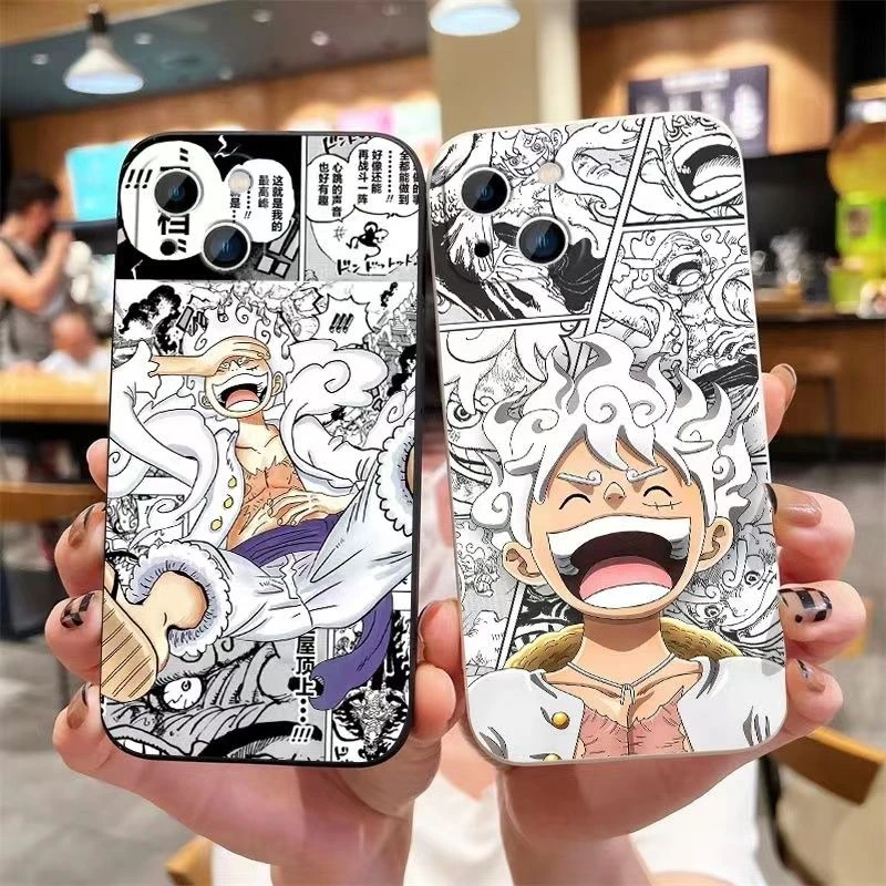 

Anime One Piece Luffy Zoro Sanji Chopper Gear 5 Nika Case for IPhone 11 12 13 14 Pro Max Plus Cover Back Toy Gift