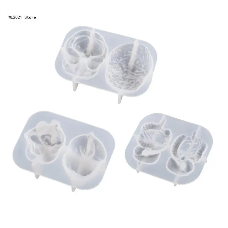 

3D Human Heart Silicone Fondant Molds Halloween Brain Shape Candy Chocolate Mold