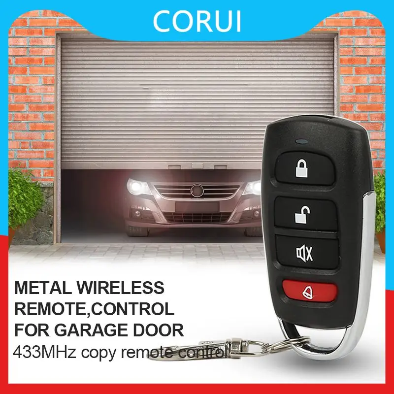 

Compact Car Remote Control Key New 433mhz Smart Electric Garage Door Replacement Cloning Cloner Copy Remote Sensitive Mini Black