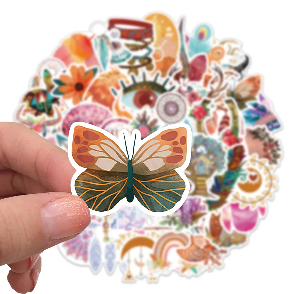 103050pcs vintage cute bohemia art graffiti stickers cartoon aesthetic decals diy scrapbook laptop phone sticker for girl kids free global shipping