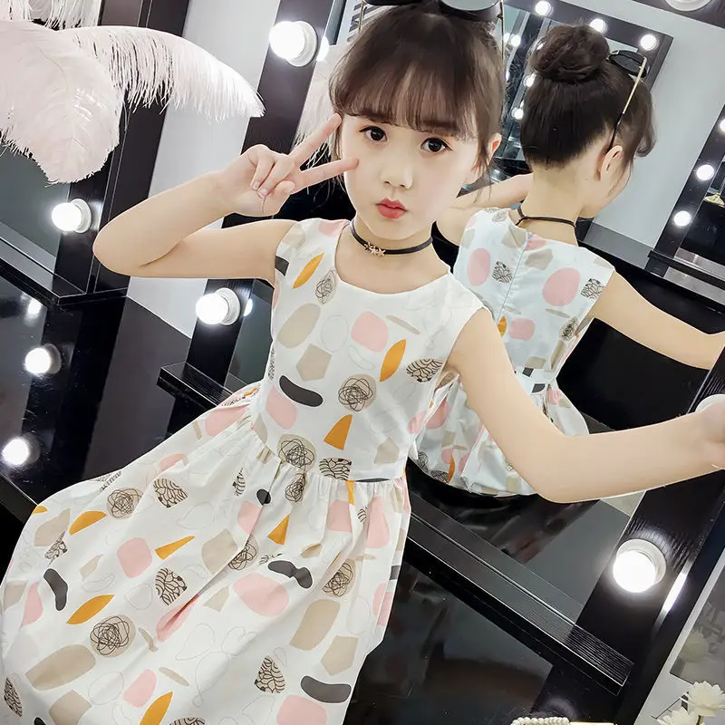 

Летнее праздничное платье для девочек, модное повседневное детское платье с цветочным рисунком, наряды для маленьких девочек от 10 до 12 лет, 2023