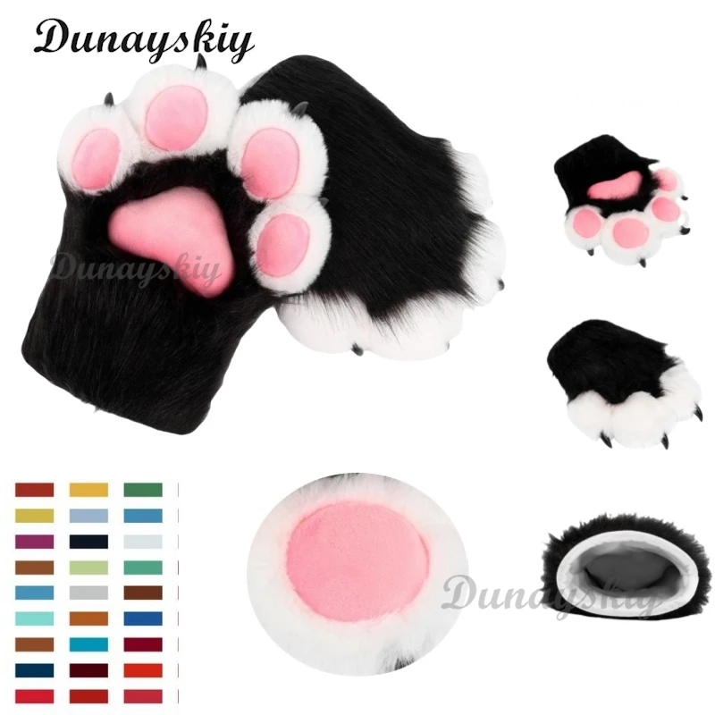 НОВИНКА! Перчатки с меховой лапой костюмы для косплея кошка овечий коготь кролик