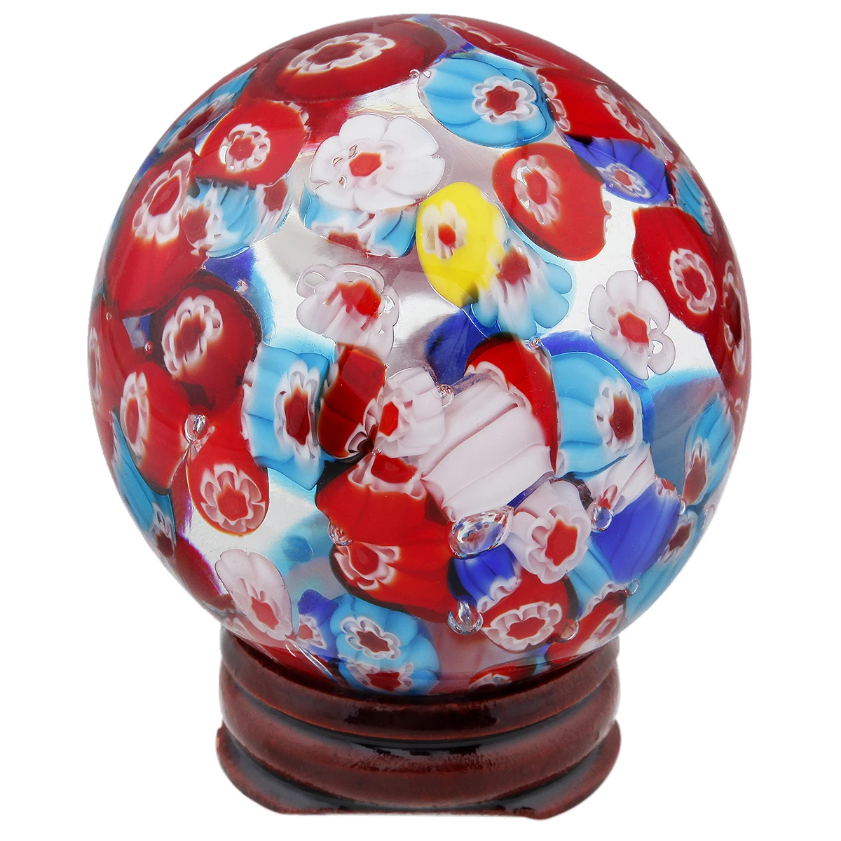 

50-55MM Multicolor Floral Murano Glass Crystal Ball Sphere Specimen Sculpture Figurine Table Decor Home Ornaments