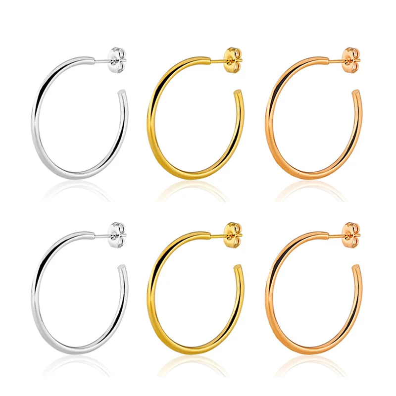 

Bugalaty New 4-12pcs Fashion Hoops Earrings Clip on Earring Ear Drops for Women 10/15/20/30mm Metal Female Summer Jewelry Gift