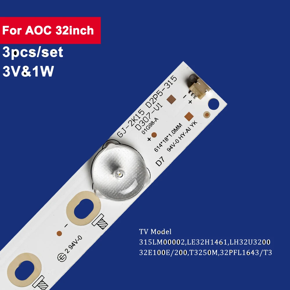 3 шт., светодиодные подсветки для телевизора AOC 32 дюйма 32PHS5301 32PFK4309 TPT315B5 BDM3201F LB-F3528-GJX320307-H B T3250M 32E200E 315LM00002