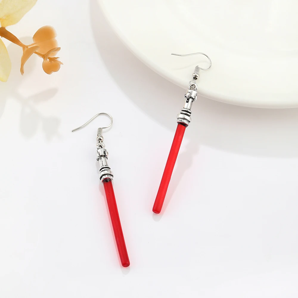 Классические серьги-капли Rongwo с синим и красным световым мечом висячие серьги в