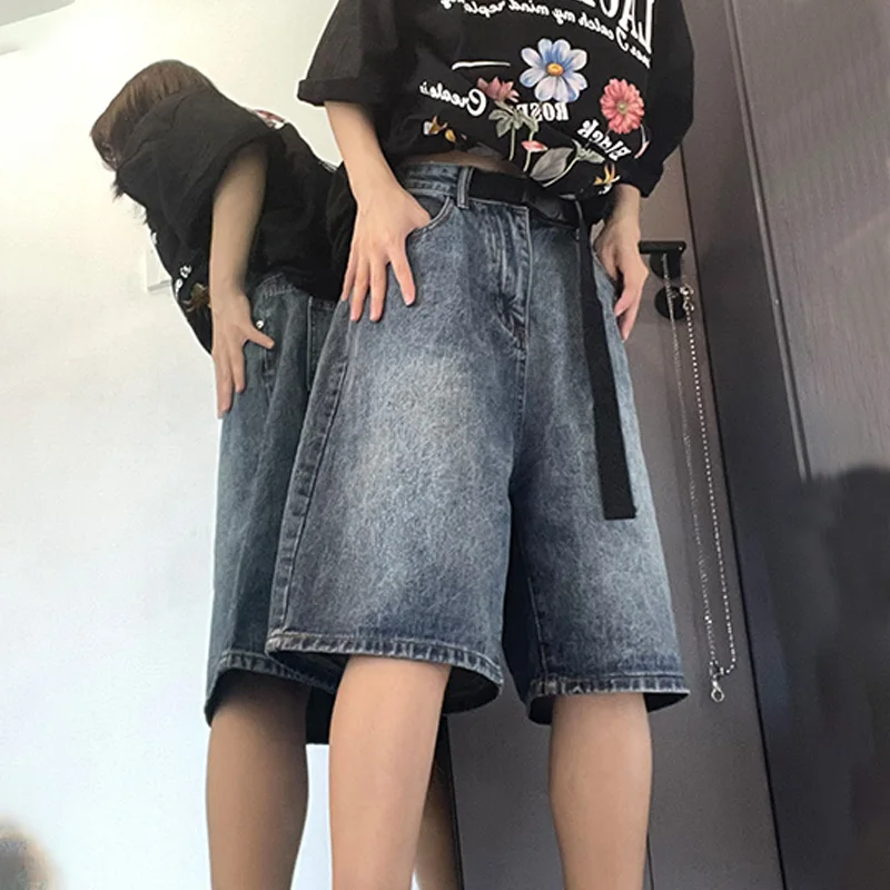 Women's Y2K Denim Short Pants High Waist Streetwear Denim Shorts Loose Pants Harajuku Style Korean Summer Clothes For Women