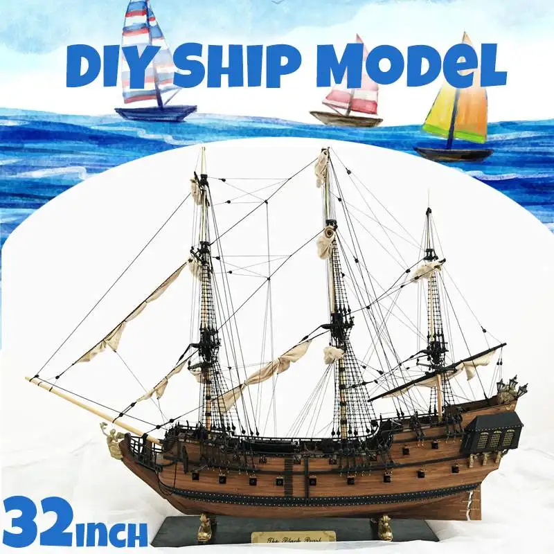 

32-дюймовая модель деревянного парусного судна, игрушки, модель парусного судна, сборные строительные комплекты, корабль, деревянный компле...