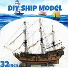 32-дюймовая модель деревянного парусного судна, игрушки, модель парусного судна, сборные строительные комплекты, корабль, деревянный комплект сделай сам, деревянные поделки, искусственная лодка, игрушка, подарок
