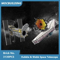 moc building blocks hubble james webb space telescope model educational collection assembled bricks kids toys gifts 3130pcs
