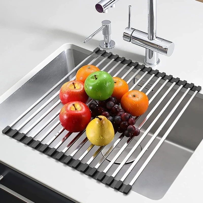 

Multipurpose Dish Drying Rack Folding Rustproof Dish Drainers Over Sink For Kitchen Bathroom Gadgets Tool