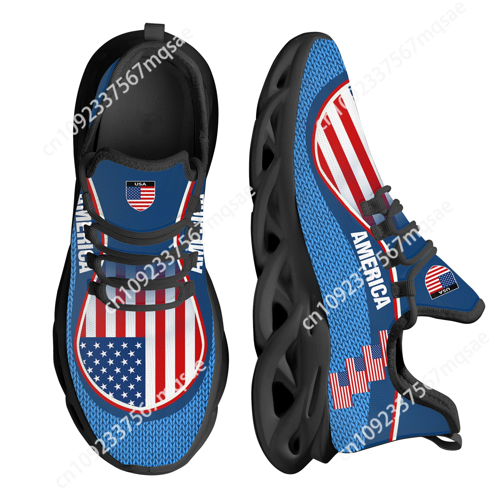 Кроссовки для бега с дизайном флага США на заказ износостойкие спортивные