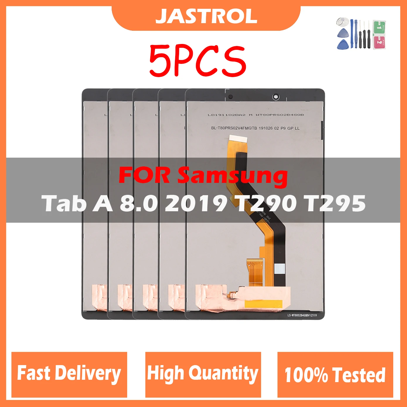 

5 шт., Оригинальный сенсорный ЖК-экран для Samsung Tab A 8,0, 2019 дюйма