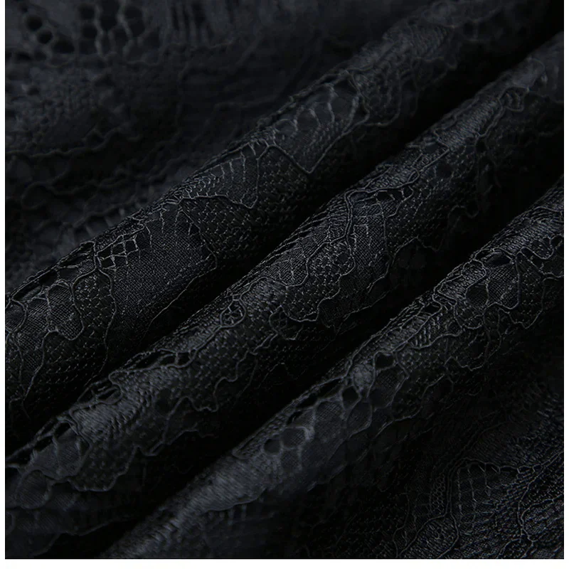 Женская черная кружевная плиссированная юбка на осень/зиму 2024 модная женская до