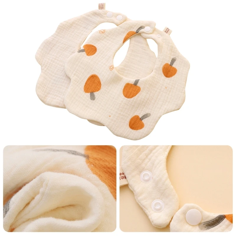 

Infant Teething Bib Flower Shape Baby Burp Cloth for Toddler Gauze-Cotton Neck Scarf Drooling Bib Newborn Feeding Supply A2UB