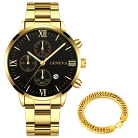 2022 black gold watch men luxury creative steel business man watches female waterproof sport watch relogio masculino