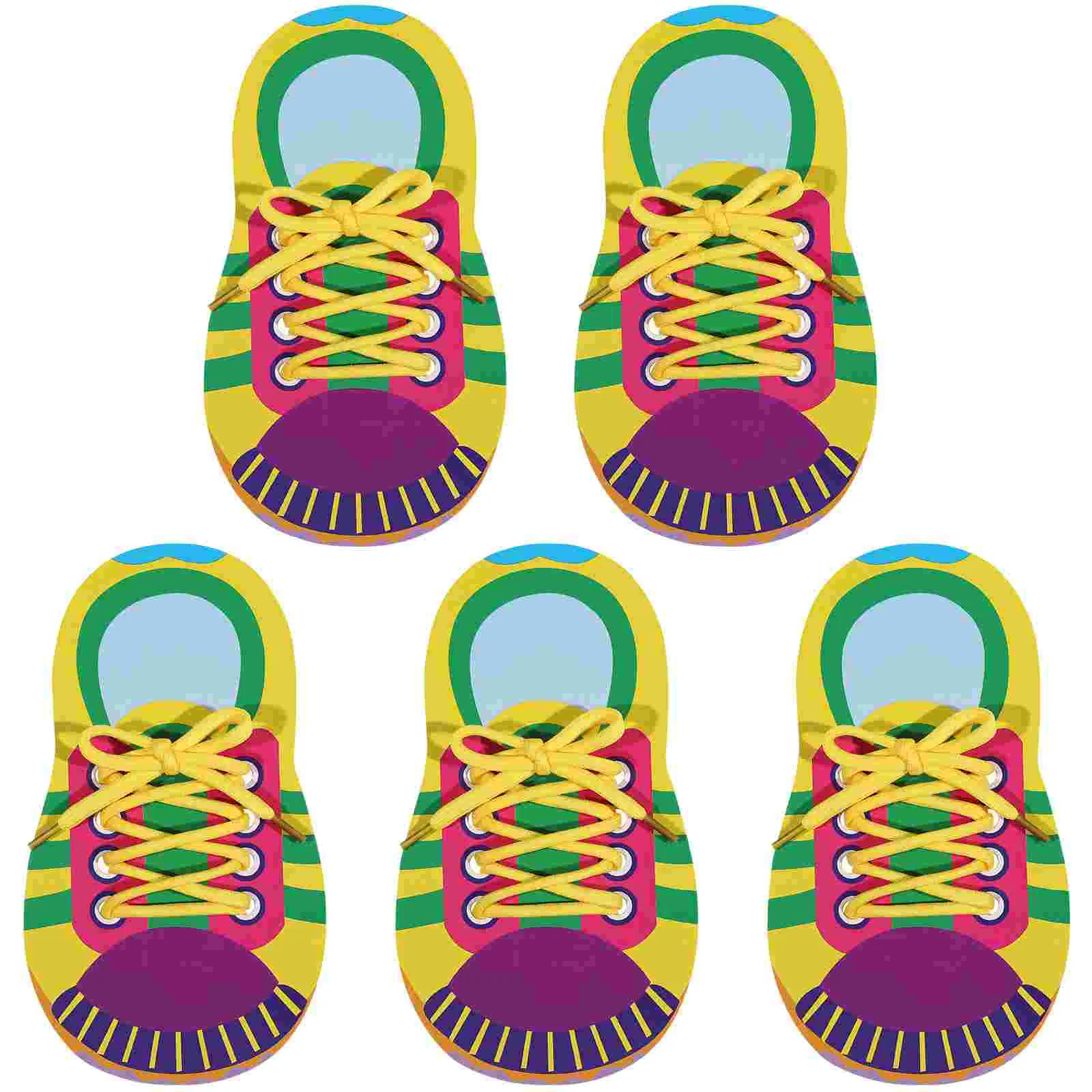 

5 Sets Shoe Trying Practice Toys Fine Motor Skills Shoelace Threading Teaching Game Playthings for Toddlers Kids