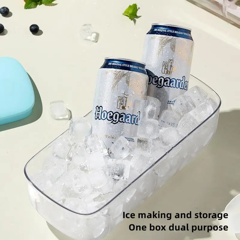 2022 silicone ice mold and storage box 2 in 1 ice cube tray making mould box maker bar kitchen accessories utensils home gadgets free global shipping