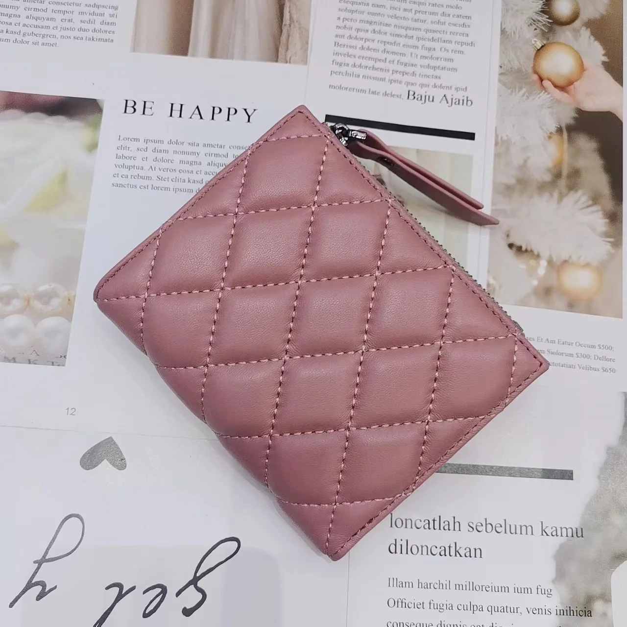 URBAN MASTER Genuine Leather Purses for Female Rhombus Pattern Embroidered Sheepskin Short Wallet  Billetera De Cuero Hombre