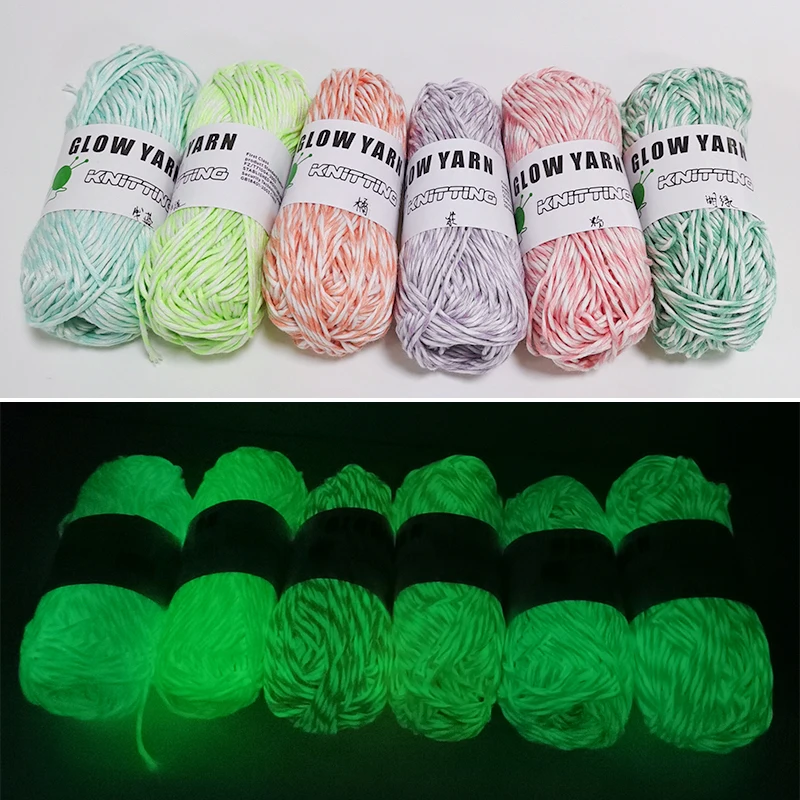 

Newest Functional Glow in the Dark Yarn Polyester Luminous Yarn Glowing 2mm for Hand Knitting Yarn Carpet