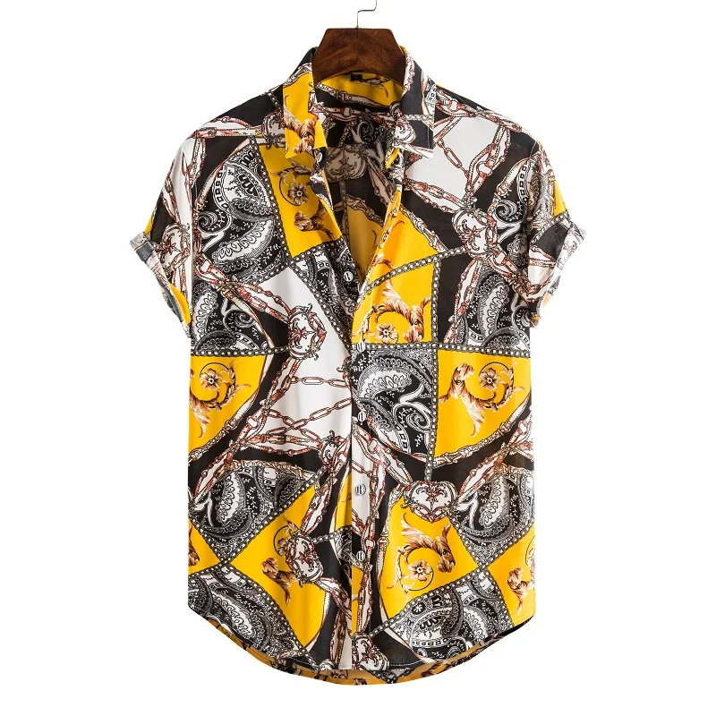 Men's Short Sleeve Male Shirts for Mens Social Luxury Man Designer Clothes Hawaiian  Fashionable Elegant Classic Fashion 2021