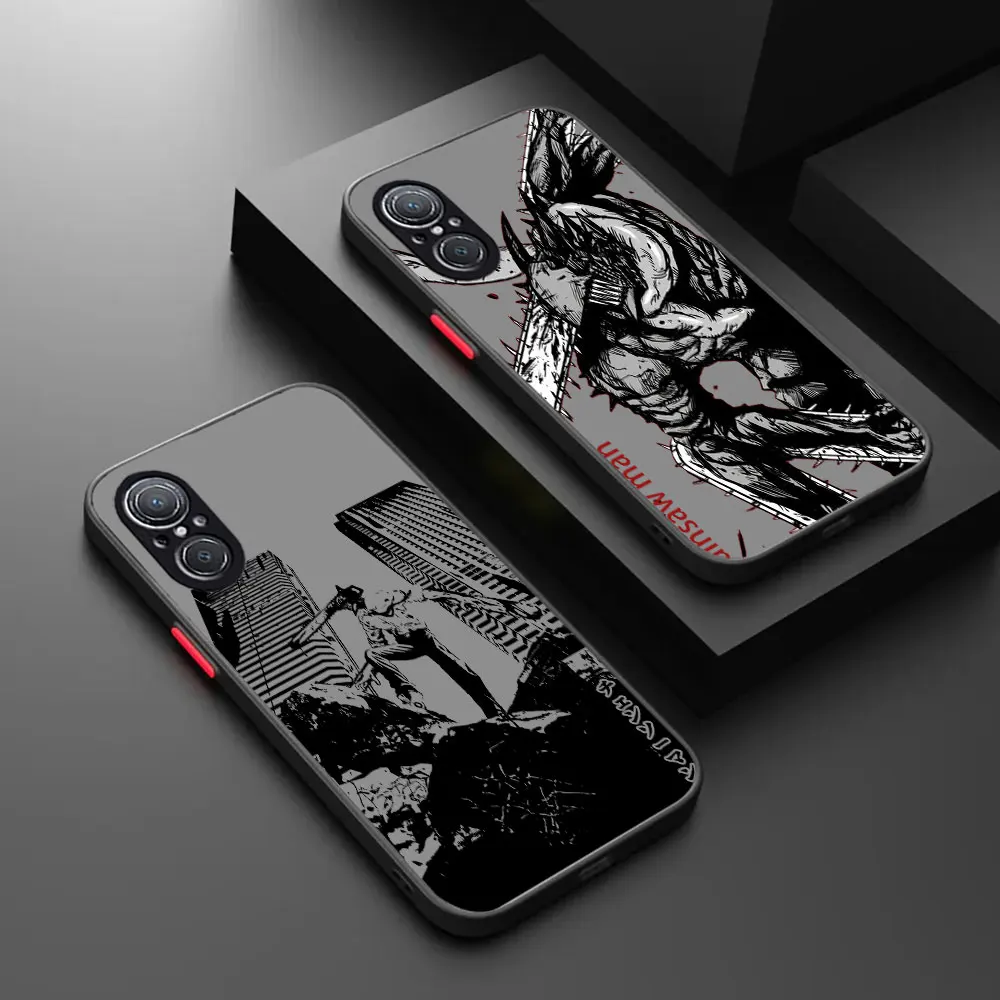 Denji Power Chainsaw Man Matte Shockproof Phone Case For HUAWEI HONOR 90 Y9 X Y8P Y7P A Y6 S P Y5P X9 X8 X7 LITE PRIME 5G