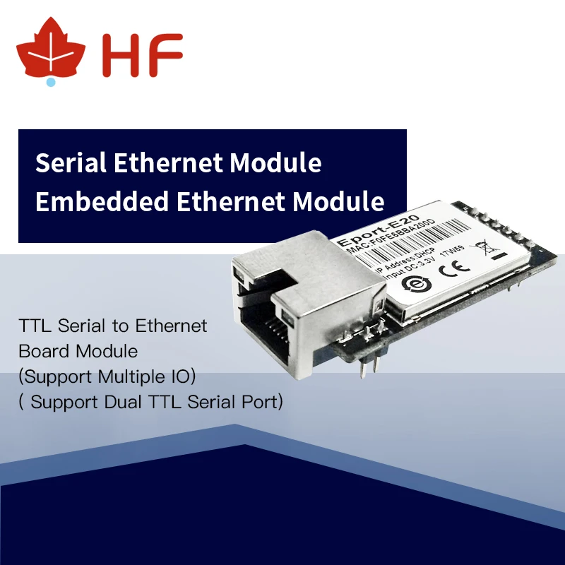 

HF Eport-E20 FreeRTOS сетевой сервер порт TTL последовательный для Ethernet встроенный модуль DHCP 3,3 V TCP IP Telnet CE сертифицирован