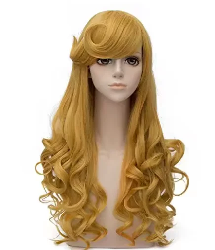 30 &quotЗолотая длинная волнистая челка из синтетических волос принцесса Аврора