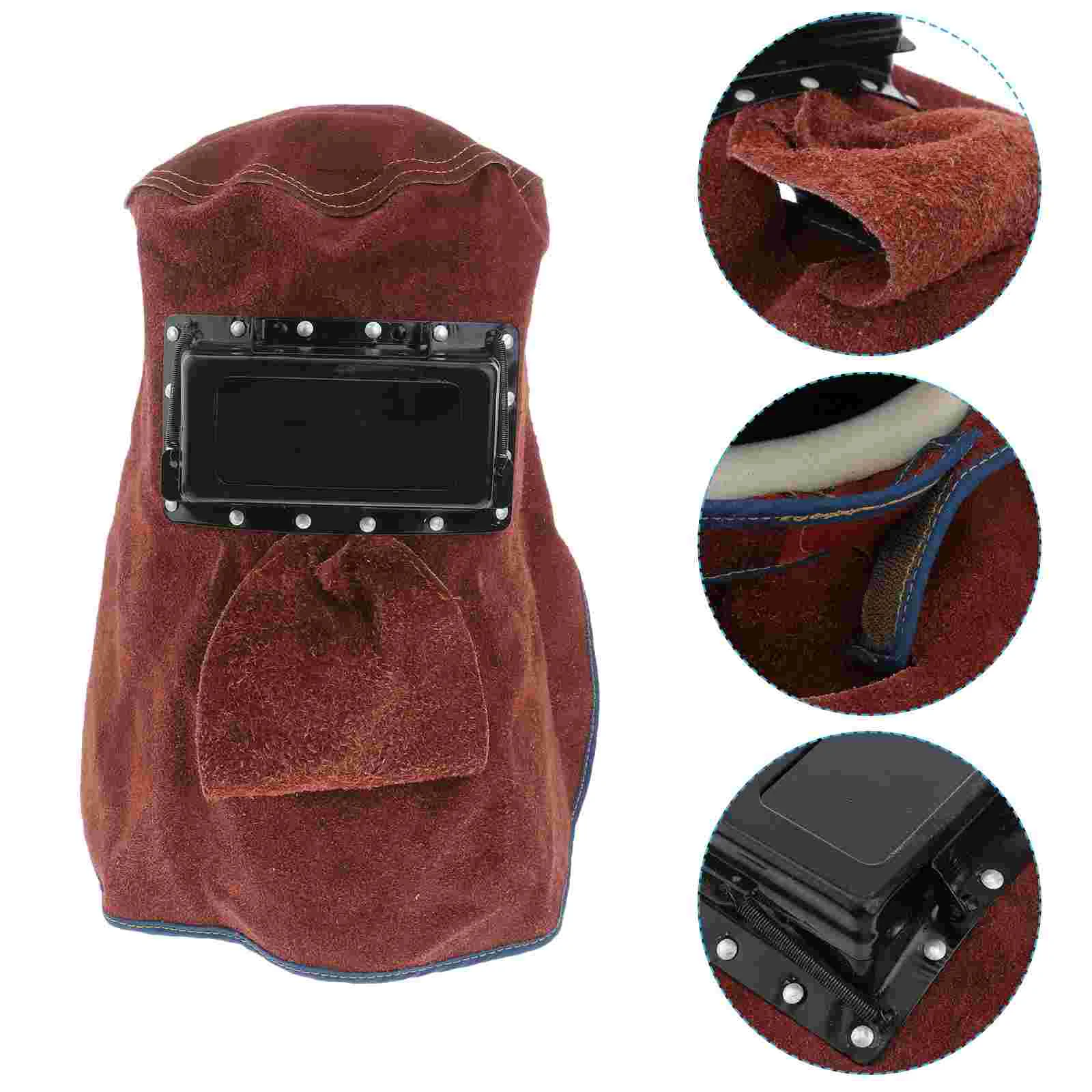 

Welder Welding Face Hatcap Protectionpancake Cover Hood Accessories Workingguard Neck Eye Equipment Cowhide