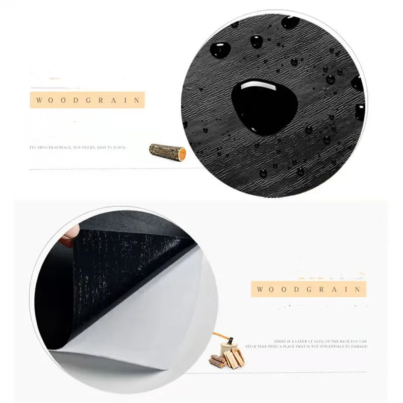 vinyl self adhesive wood grain wallpaper for walls in rolls waterproof wall stickers for kitchen cabinets closet furniture decor free global shipping