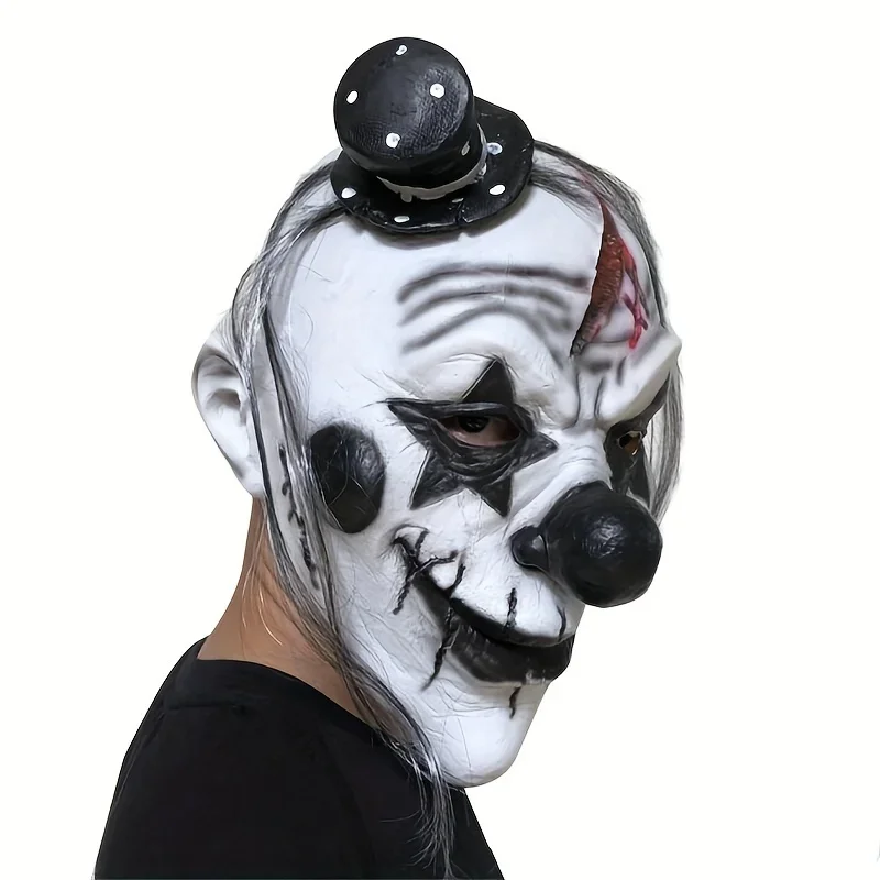 Реалистичная черная маска клоуна из синтетического латекса кровавый головной