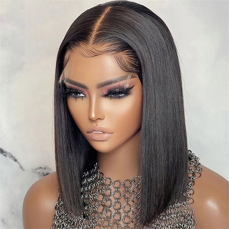 

Full Lace Wig 4x4 Silk Base For Women Natural Black Brazilian Human Hair Silk Top Wig Glueless Pre Plucked With Baby Hair