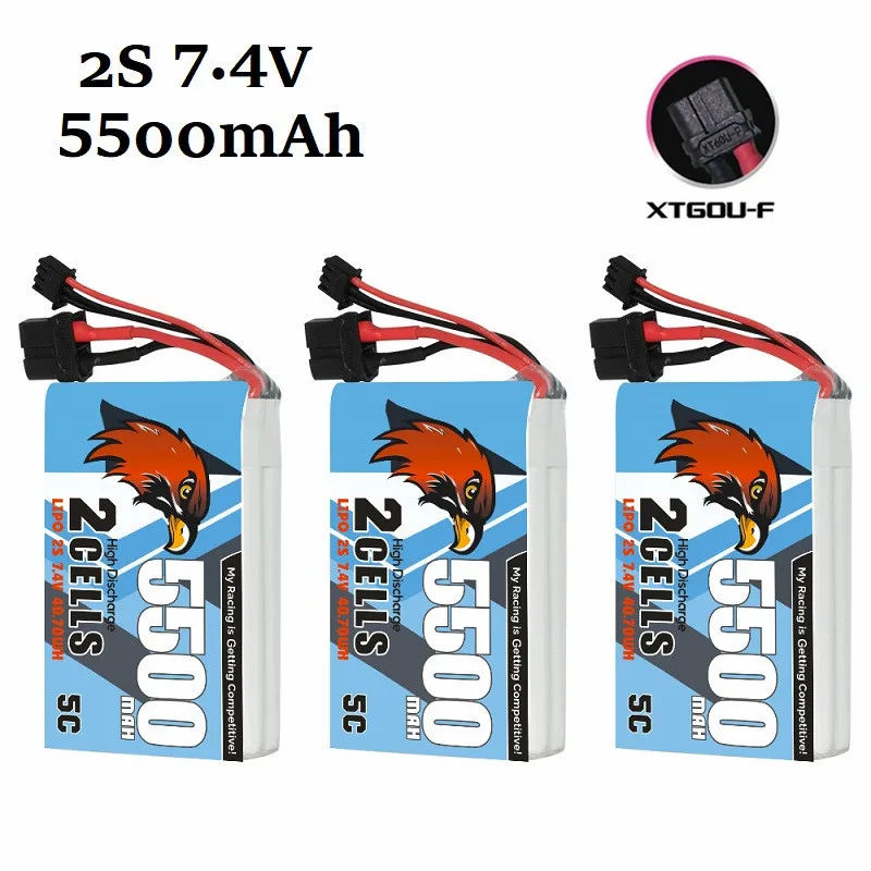 3 шт. 2S 7,4 В Аккумулятор 5500 мАч 5C Lipo аккумулятор для радиомастера TX16S передатчик управления TRemote высокая производительность с разъемом XT60