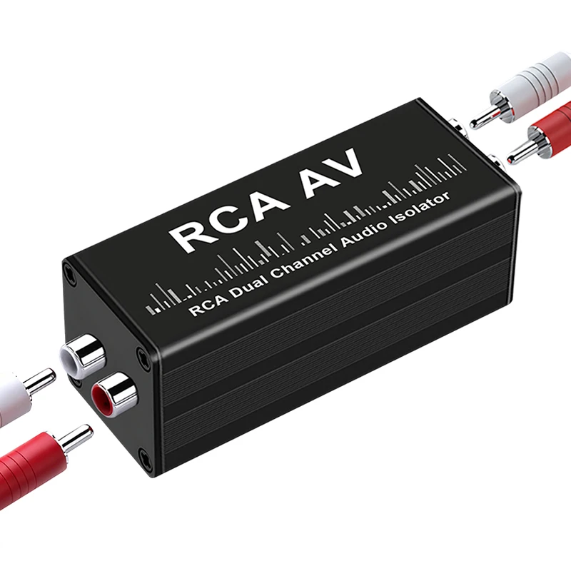 Двухканальный аудиоизолятор RCA с фильтром шумов, устраняющий земляные петли и гудение, для автомобильных аудиосистем и домашних кинотеатров (art.: 3920dab371aa2) - 3920dab371aa2