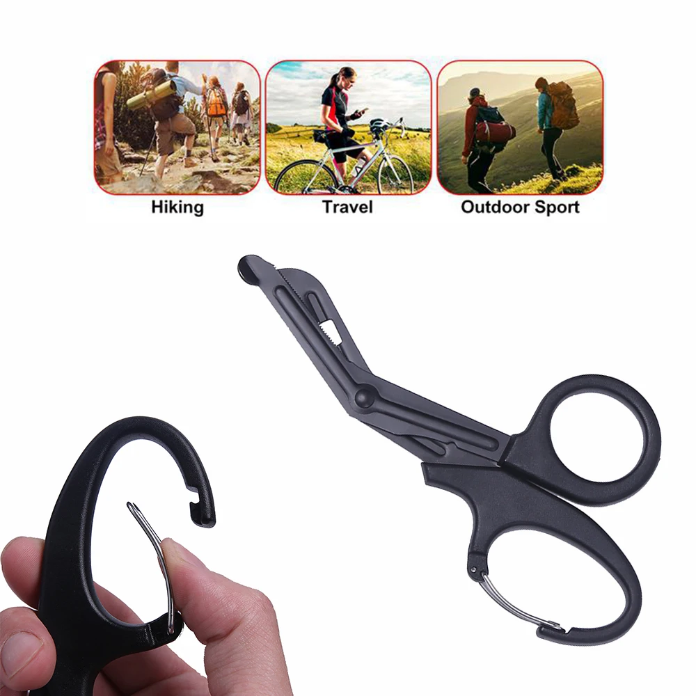 

Camping First Aid Scissors EMT Belt Serrated Rescue Medical First Aid Canvas Scissors Hiking Field Safety Survival Scissors