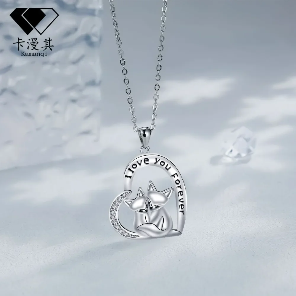 Креативное ожерелье с подвеской в форме лисы сердца для женщин милые ювелирные